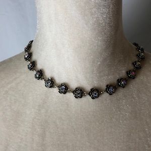 Flower necklace silver